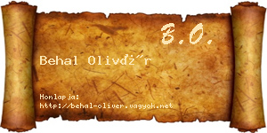 Behal Olivér névjegykártya